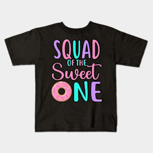 Squad Of The Sweet One Team 1St Birthday Girl Donut Party Kids T-Shirt